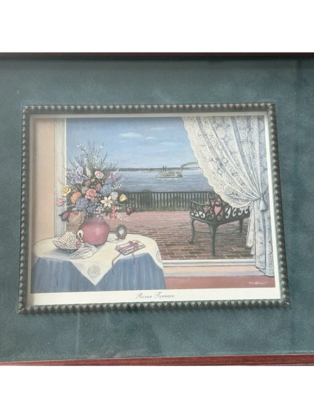 Louise Dunavant River Terrace Paint 11.5X9.5 Wood Frame Steamboat Mississippi TN